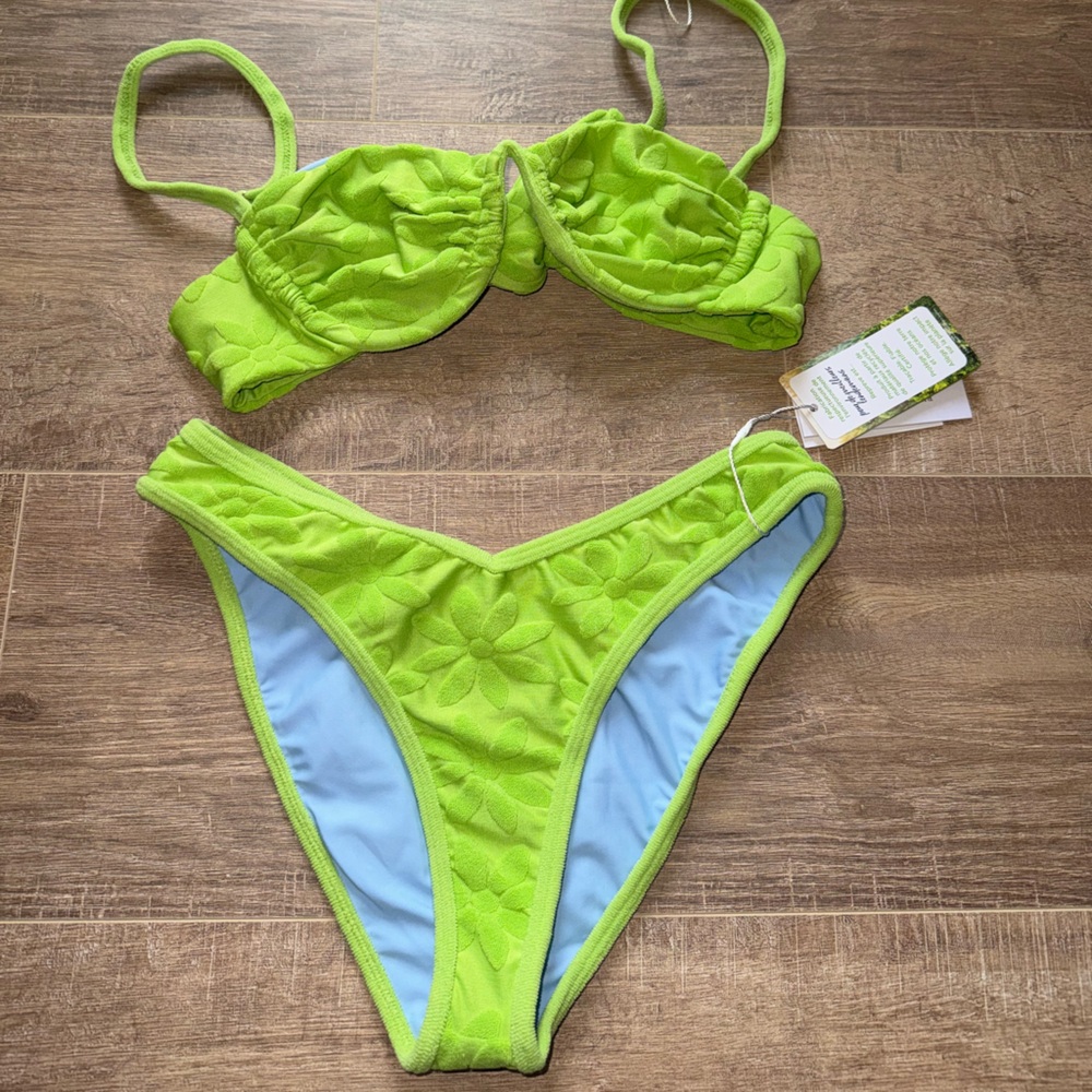 Bydee Swimsuit Set - Verde Print- Riviera top and Panama bottoms